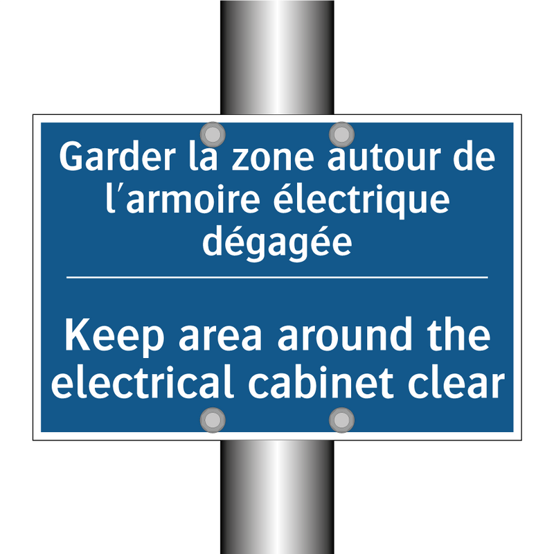 Garder la zone autour de l'armoire  /.../ - Keep area around the electrical  /.../