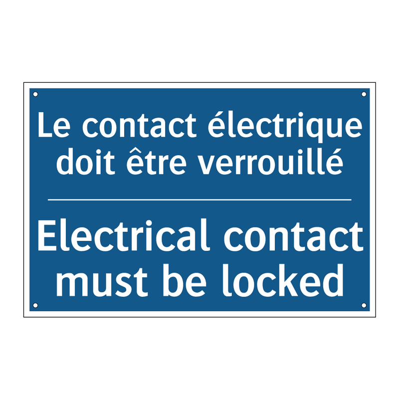 Le contact électrique doit être  /.../ - Electrical contact must be locked /.../