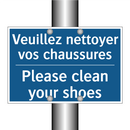 Veuillez nettoyer vos chaussures /.../ - Please clean your shoes