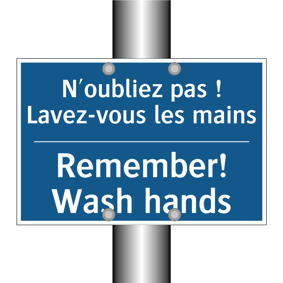 N'oubliez pas ! Lavez-vous les  /.../ - Remember! Wash hands