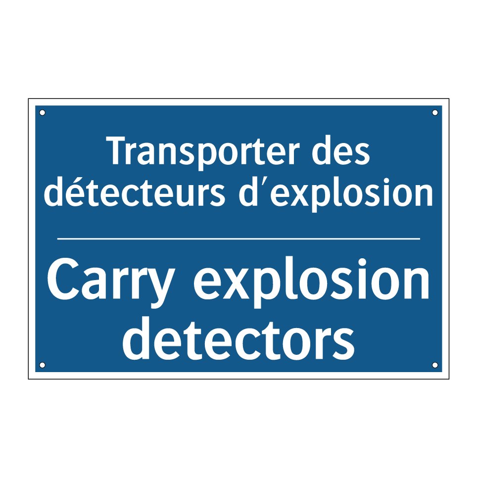Transporter des détecteurs d'explosion /.../ - Carry explosion detectors