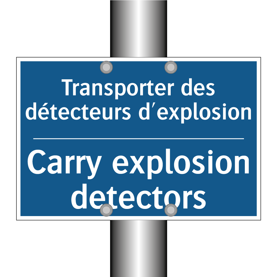 Transporter des détecteurs d'explosion /.../ - Carry explosion detectors