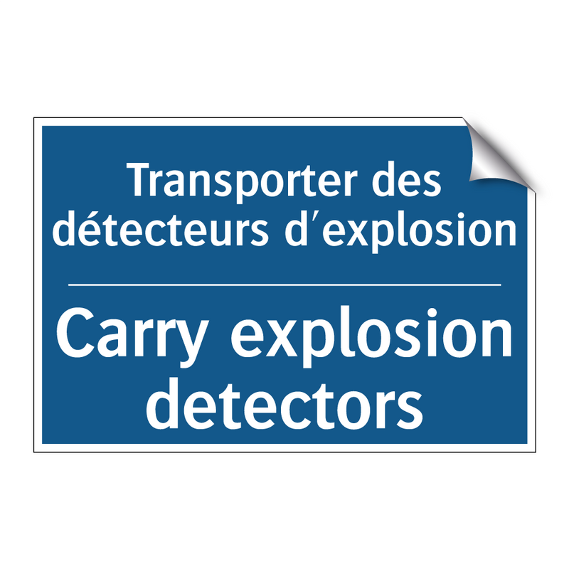 Transporter des détecteurs d'explosion /.../ - Carry explosion detectors