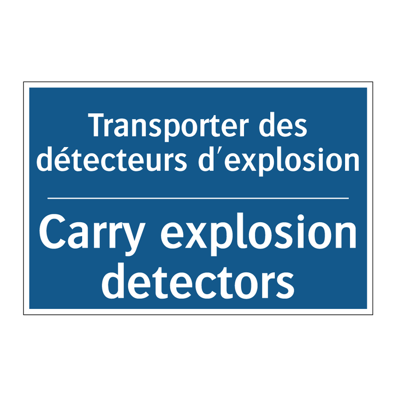 Transporter des détecteurs d'explosion /.../ - Carry explosion detectors