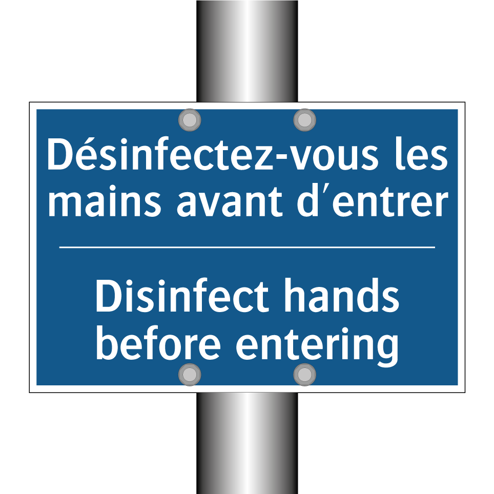 Désinfectez-vous les mains avant  /.../ - Disinfect hands before entering /.../