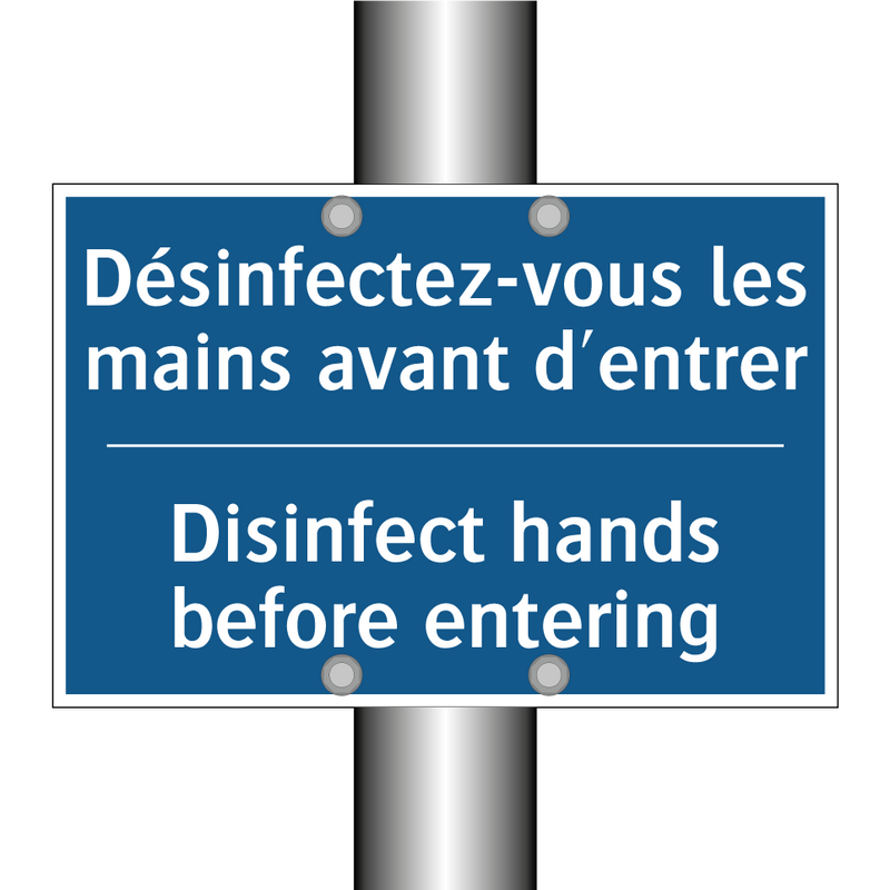 Désinfectez-vous les mains avant  /.../ - Disinfect hands before entering /.../