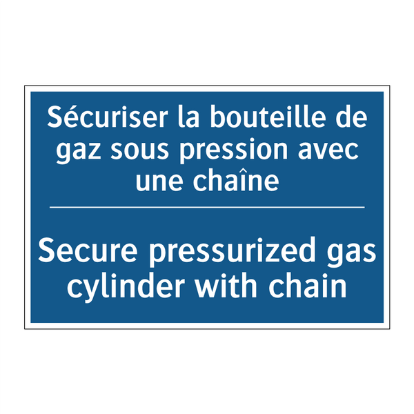 Sécuriser la bouteille de gaz  /.../ - Secure pressurized gas cylinder  /.../