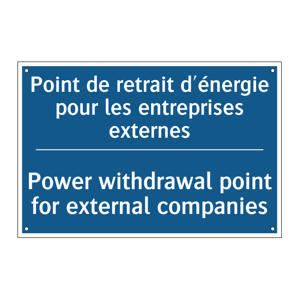 Point de retrait d'énergie pour  /.../ - Power withdrawal point for external  /.../