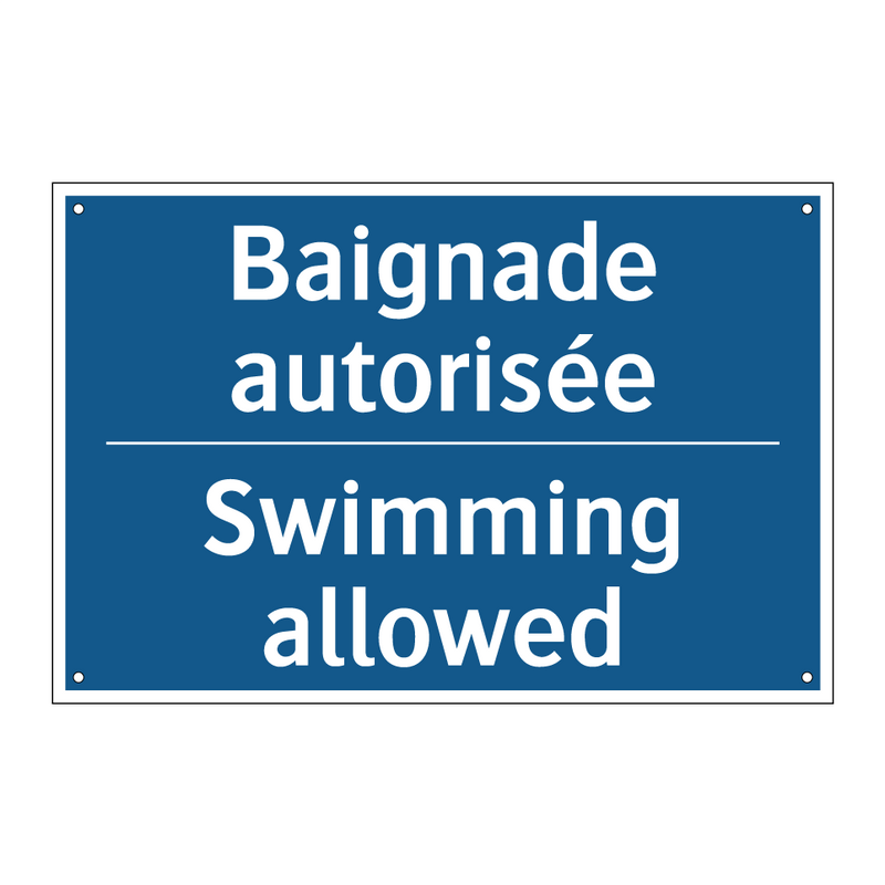 Baignade autorisée - Swimming allowed