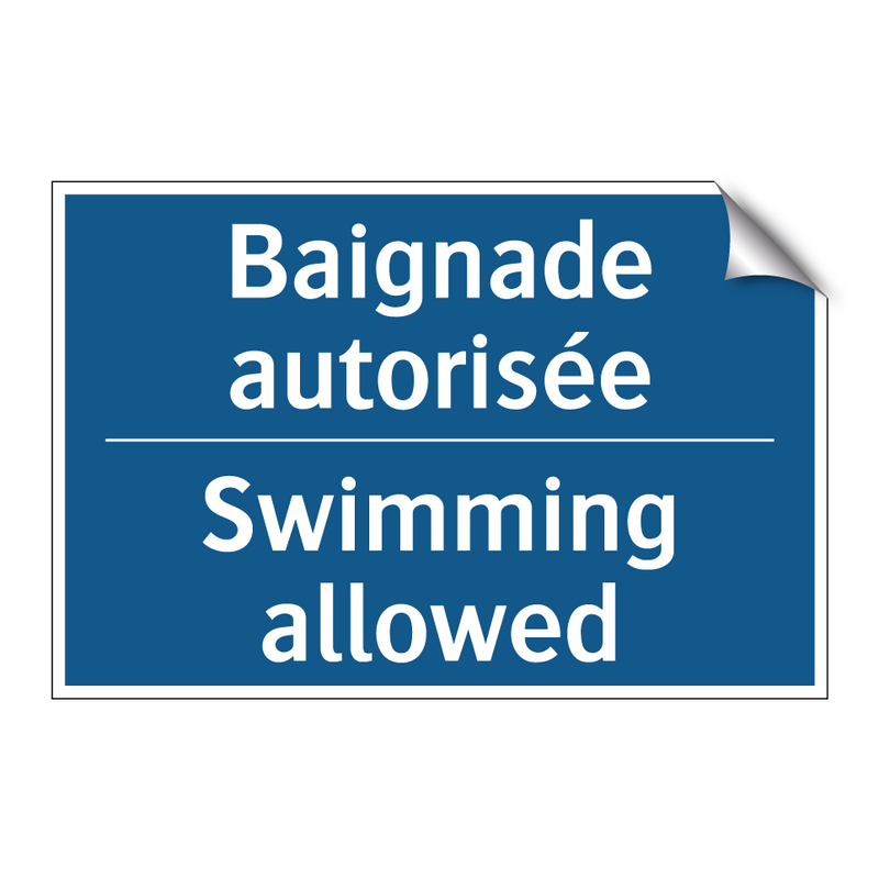 Baignade autorisée - Swimming allowed