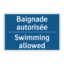 Baignade autorisée - Swimming allowed