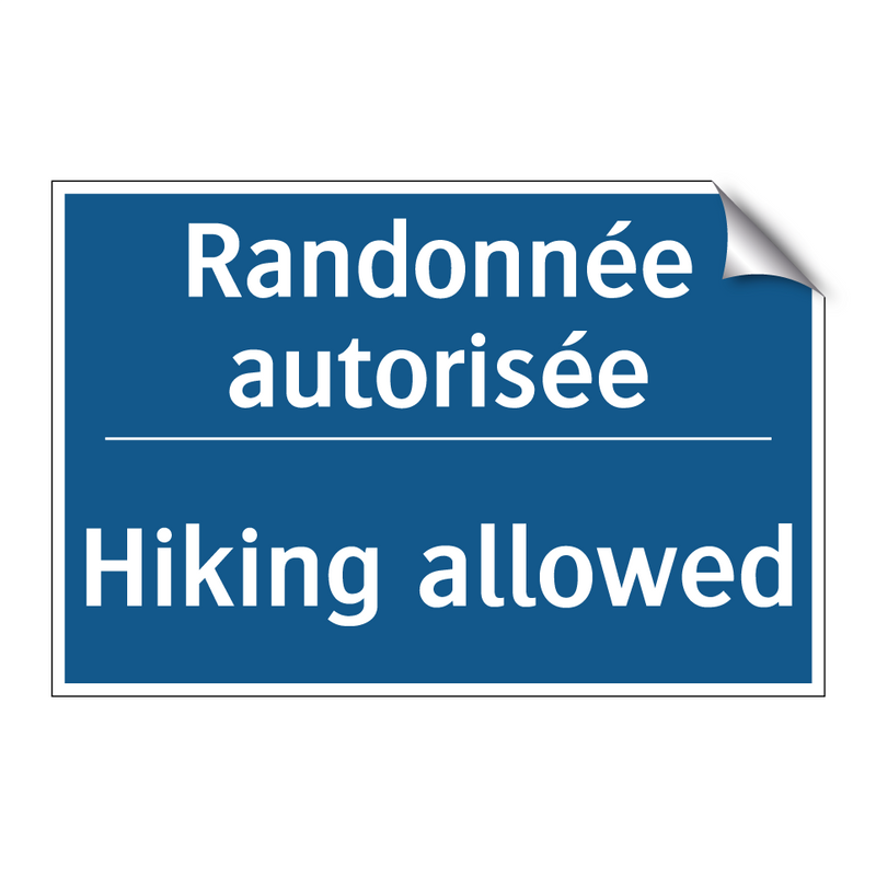 Randonnée autorisée - Hiking allowed