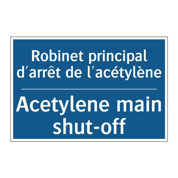 Robinet principal d'arrêt de l'acétylène /.../ - Acetylene main shut-off