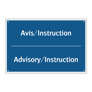 Avis/Instruction - Advisory/Instruction