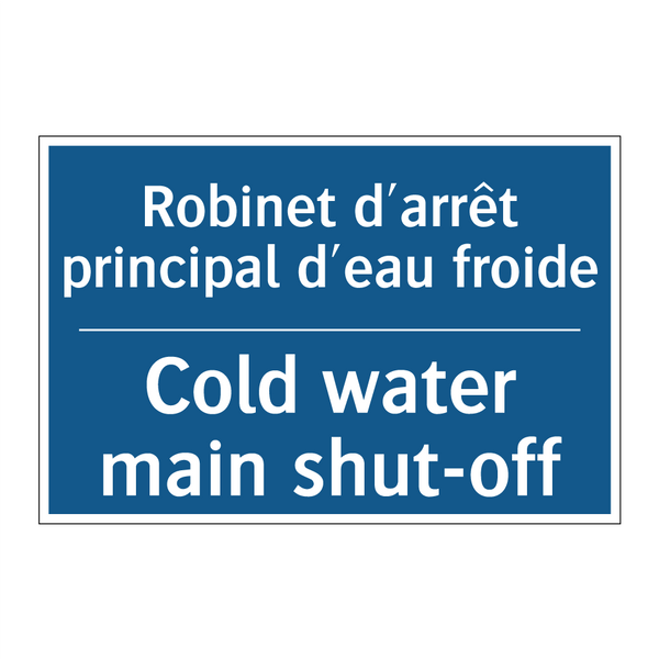 Robinet d'arrêt principal d'eau  /.../ - Cold water main shut-off
