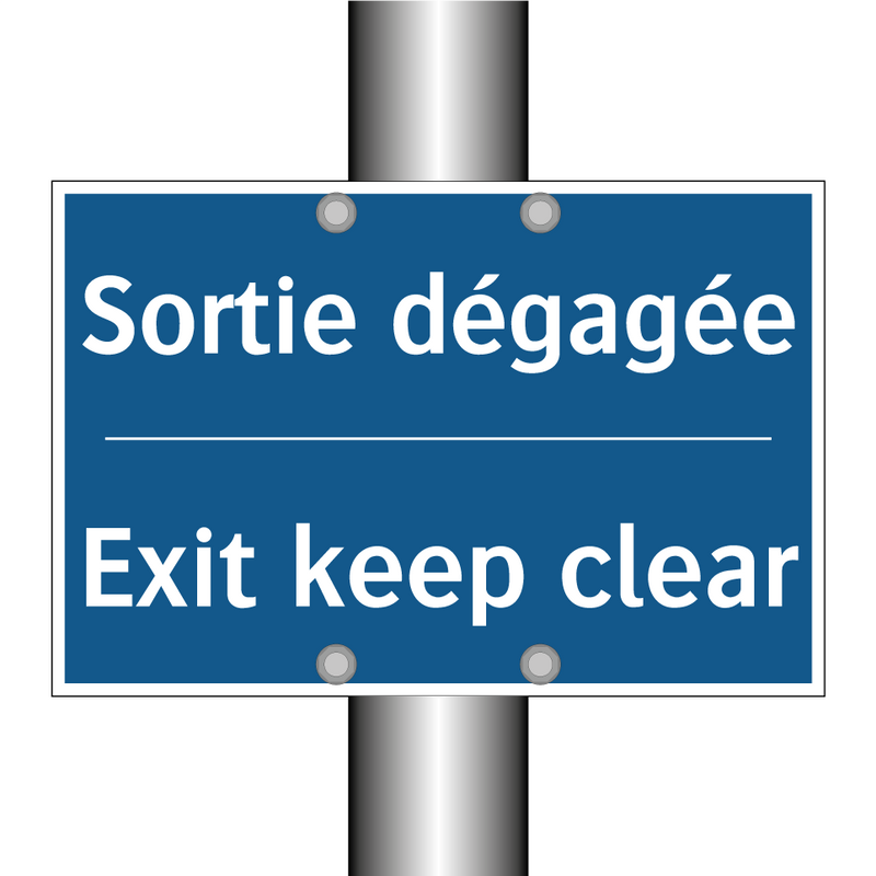 Sortie dégagée - Exit keep clear