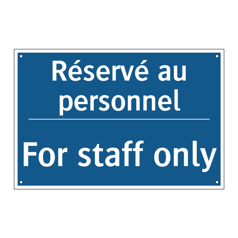 Réservé au personnel - For staff only
