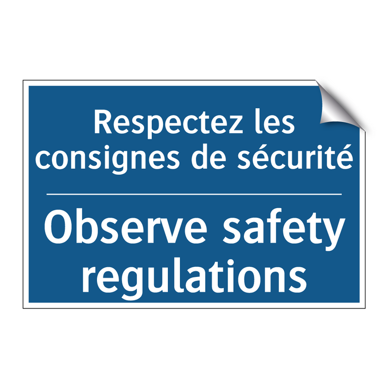 Respectez les consignes de sécurité /.../ - Observe safety regulations