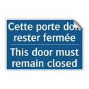 Cette porte doit rester fermée - This door must remain closed