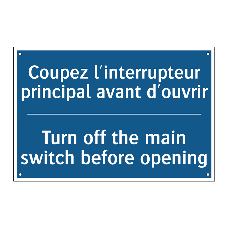 Coupez l'interrupteur principal  /.../ - Turn off the main switch before  /.../