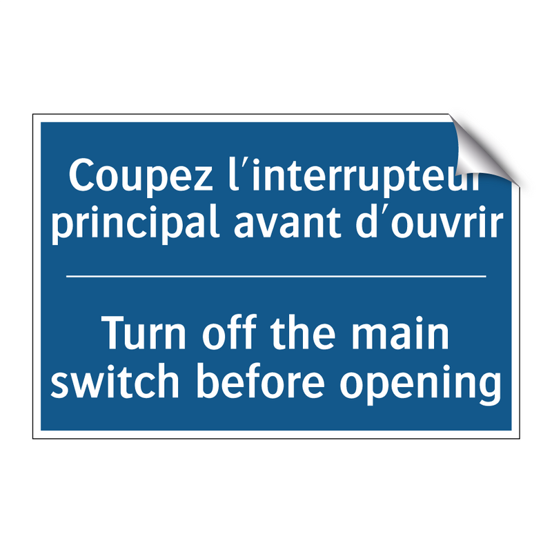 Coupez l'interrupteur principal  /.../ - Turn off the main switch before  /.../