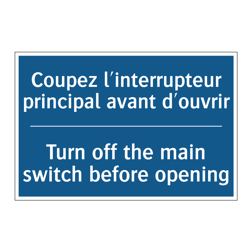 Coupez l'interrupteur principal  /.../ - Turn off the main switch before  /.../