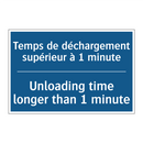 Temps de déchargement supérieur  /.../ - Unloading time longer than 1 minute /.../