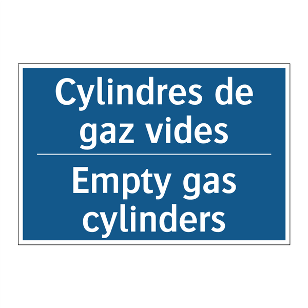 Cylindres de gaz vides - Empty gas cylinders