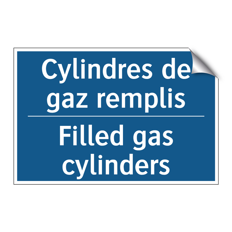 Cylindres de gaz remplis - Filled gas cylinders