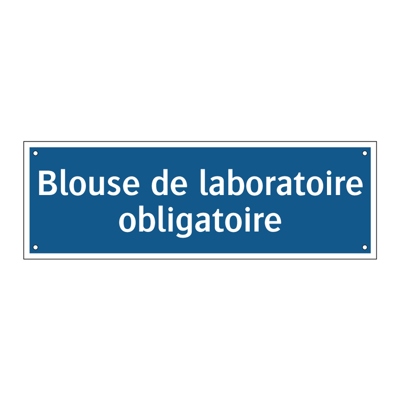 Blouse de laboratoire obligatoire