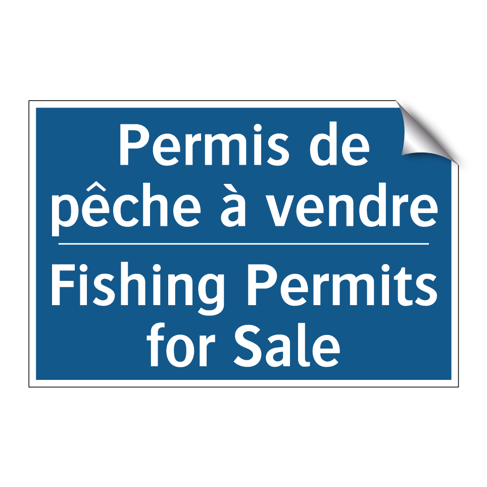 Permis de pêche à vendre - Fishing Permits for Sale