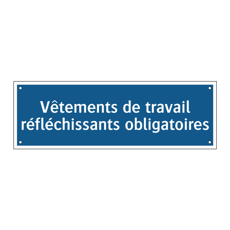 Vêtements de travail réfléchissants obligatoires