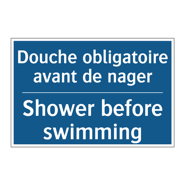 Douche obligatoire avant de nager /.../ - Shower before swimming