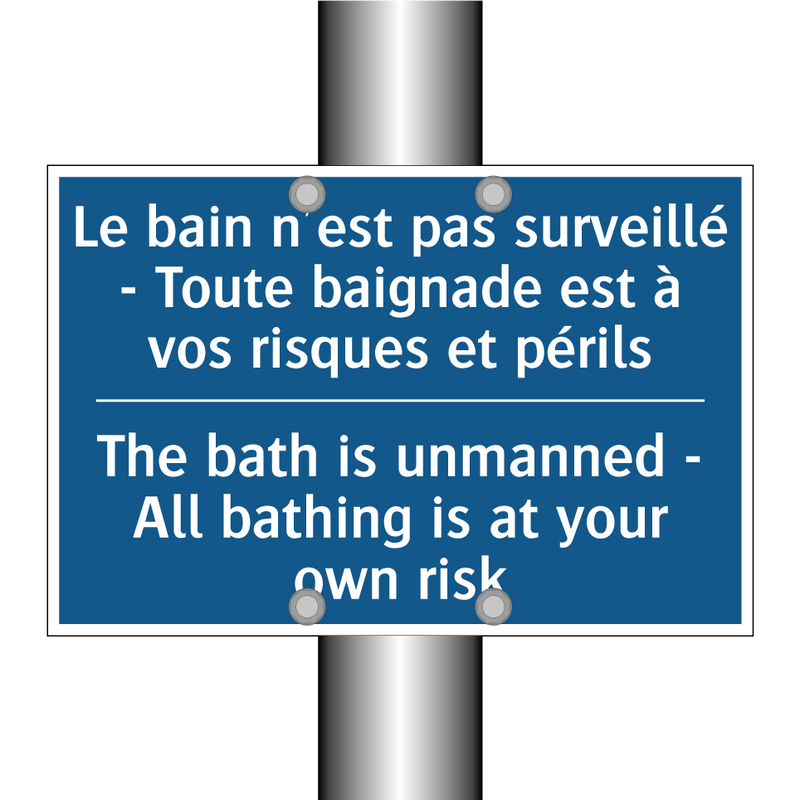 Le bain n'est pas surveillé -  /.../ - The bath is unmanned - All bathing  /.../