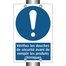 Vérifiez les douches de sécurité avant de remplir les produits chimiques