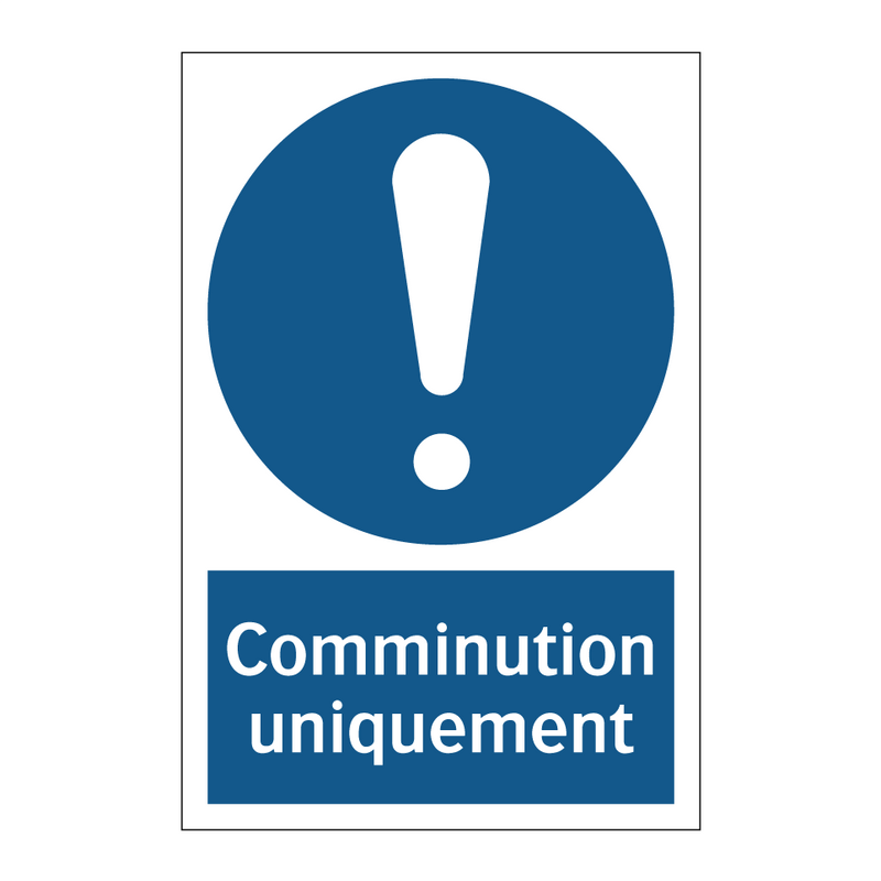 Comminution uniquement