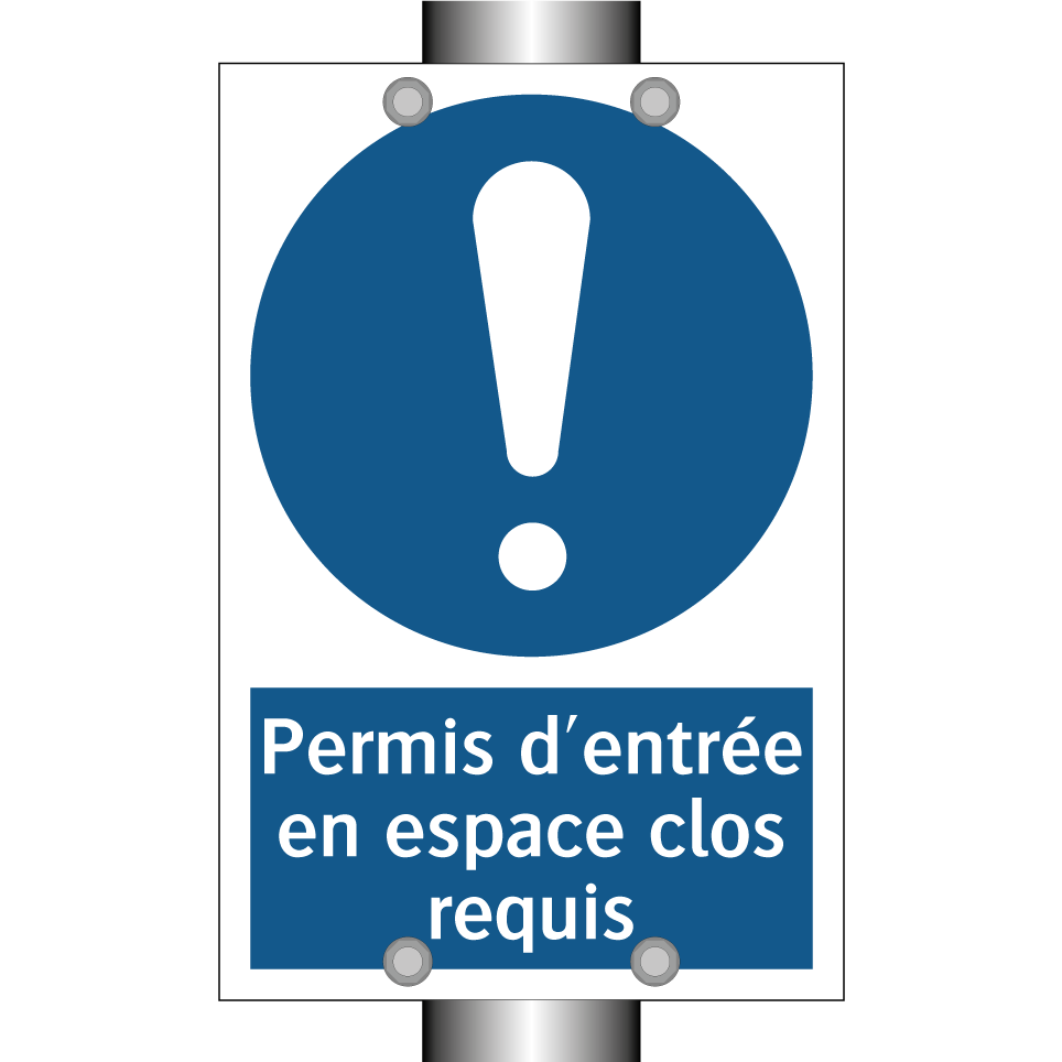 Permis d'entrée en espace clos requis