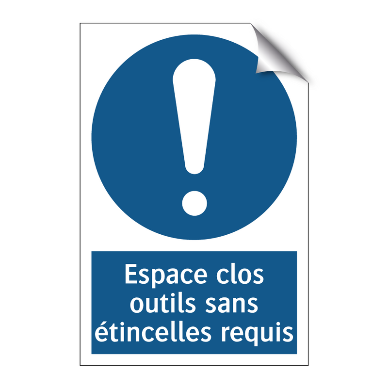 Espace clos outils sans étincelles requis