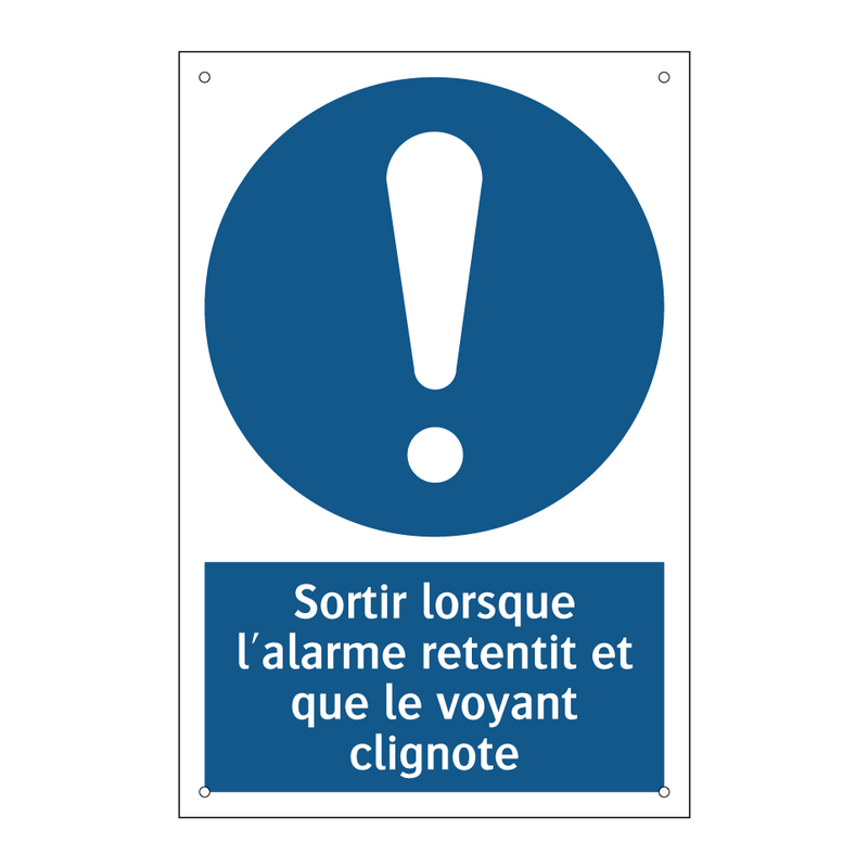 Sortir lorsque l'alarme retentit et que le voyant clignote