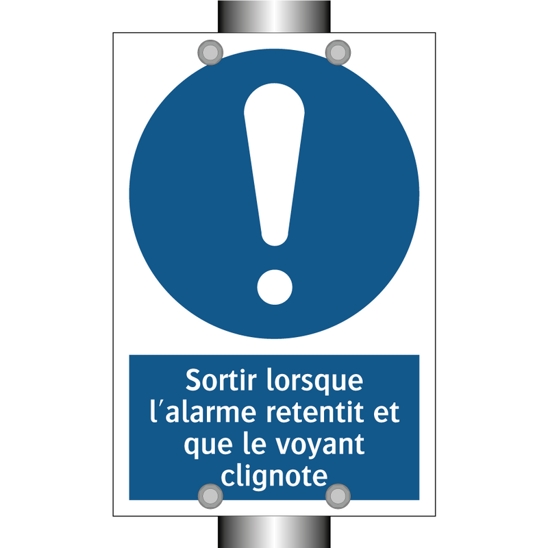 Sortir lorsque l'alarme retentit et que le voyant clignote