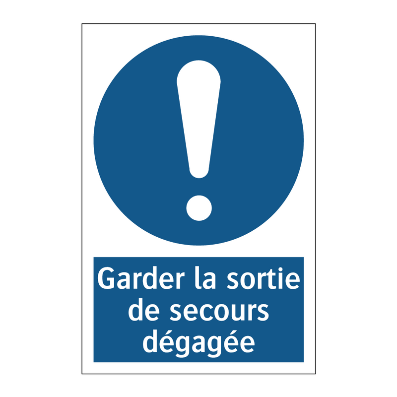 Garder la sortie de secours dégagée
