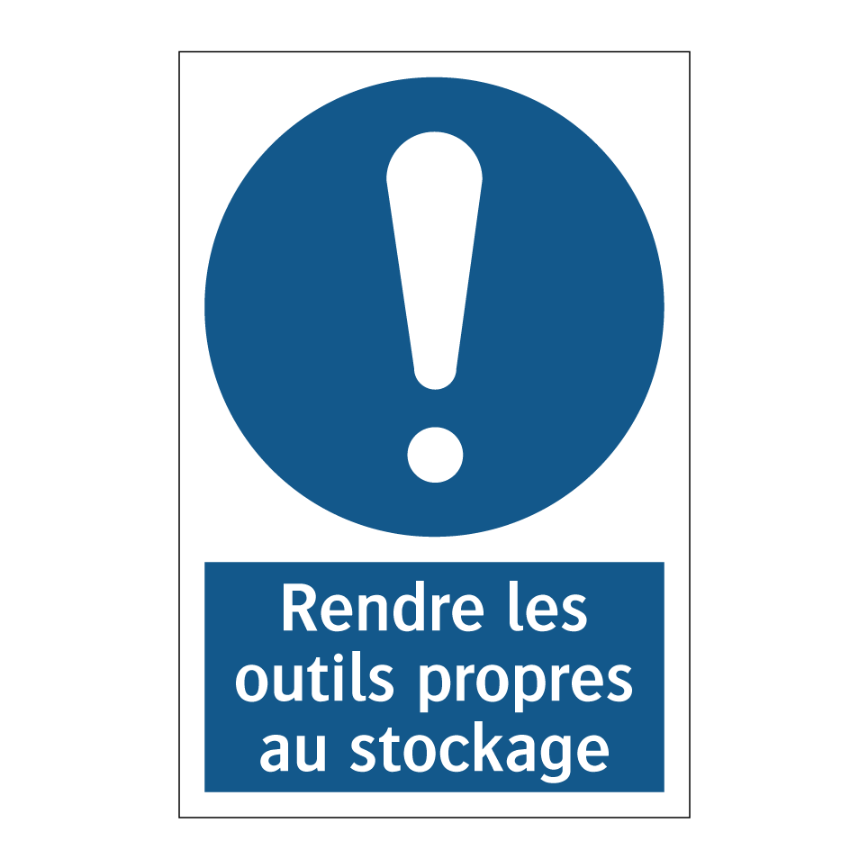 Rendre les outils propres au stockage