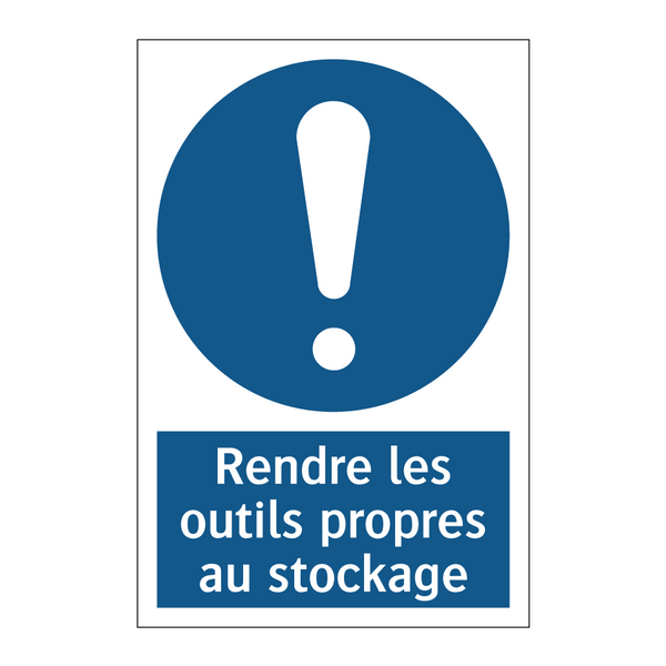 Rendre les outils propres au stockage