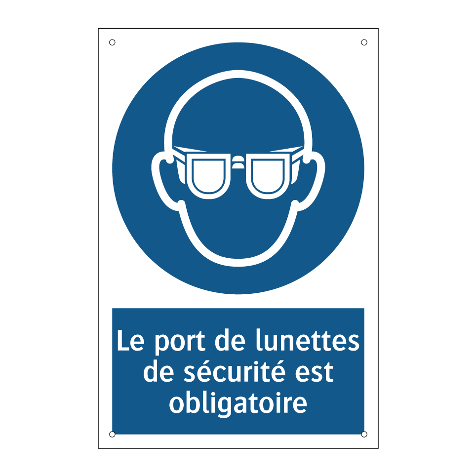 Le port de lunettes de sécurité est obligatoire