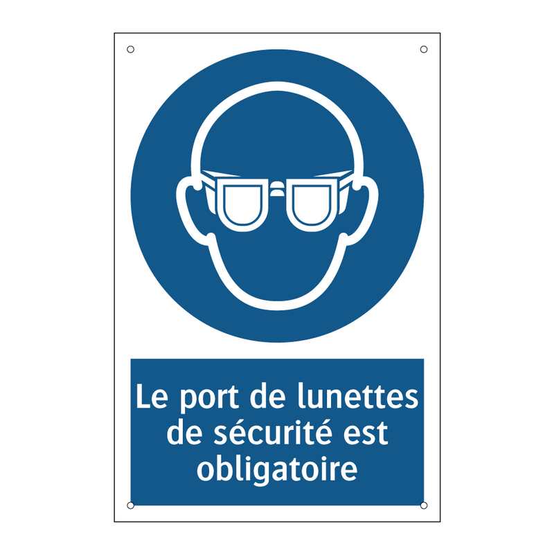 Le port de lunettes de sécurité est obligatoire