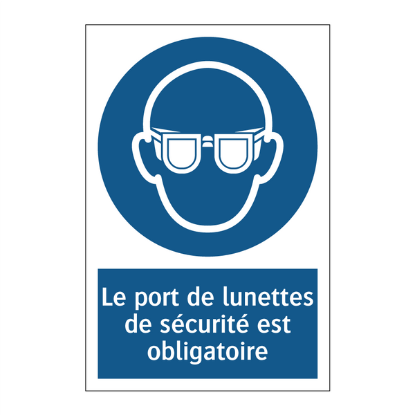 Le port de lunettes de sécurité est obligatoire