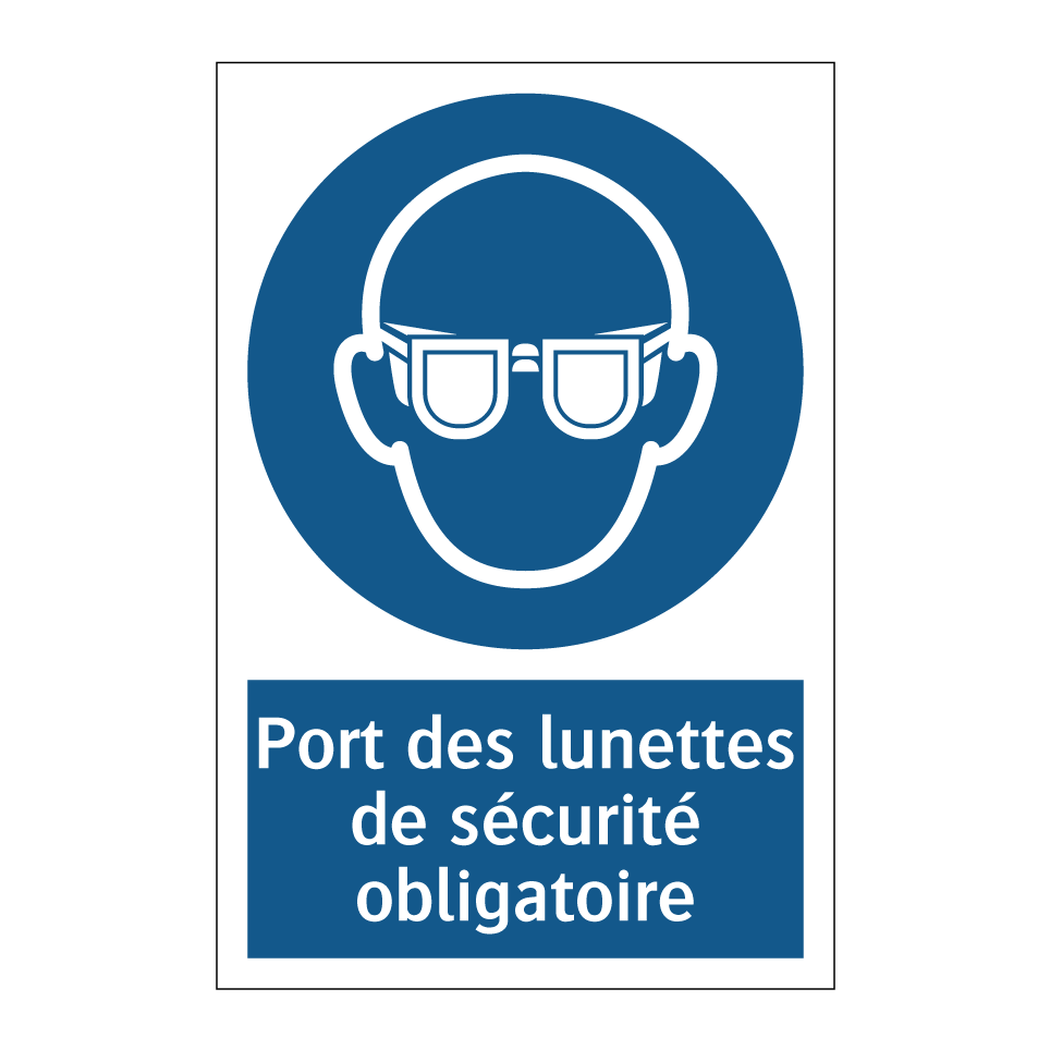 Port des lunettes de sécurité obligatoire