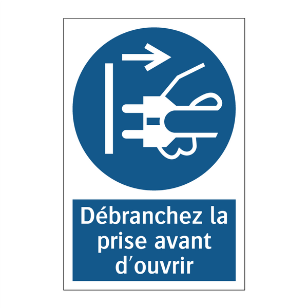 Débranchez la prise avant d'ouvrir