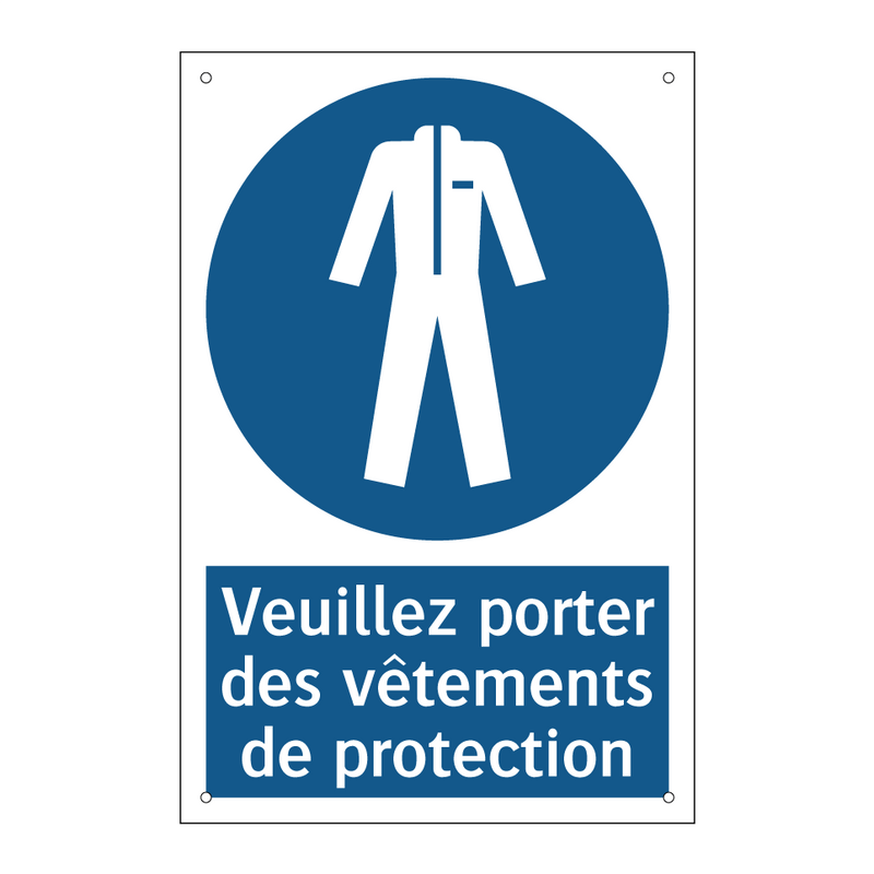 Veuillez porter des vêtements de protection