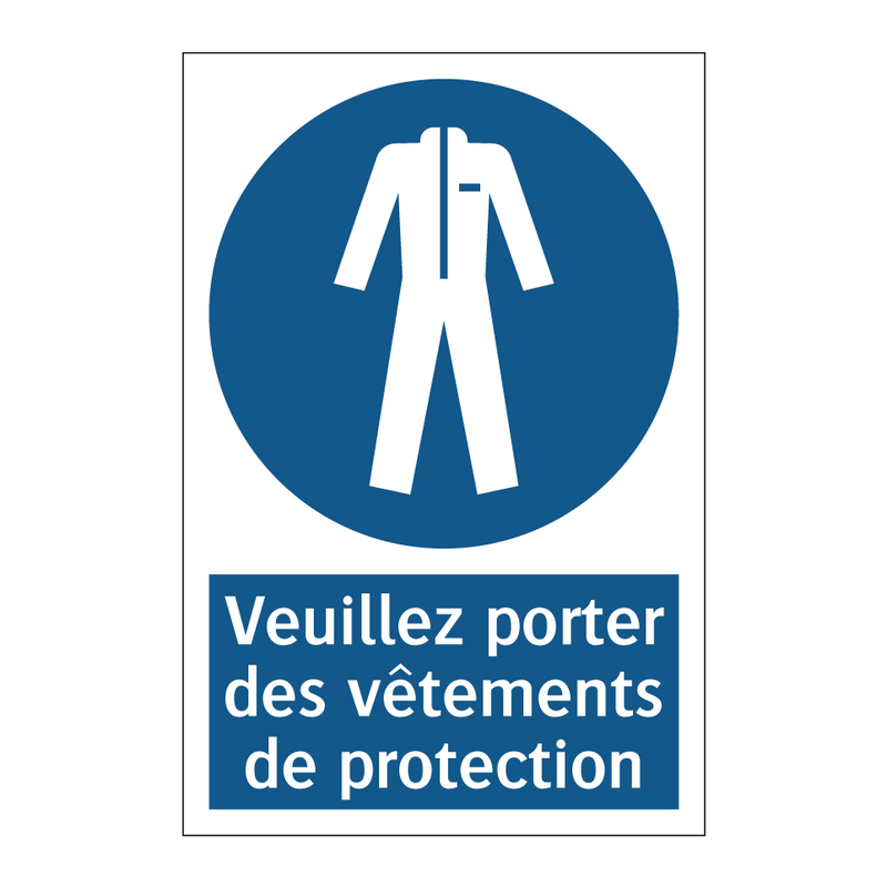 Veuillez porter des vêtements de protection
